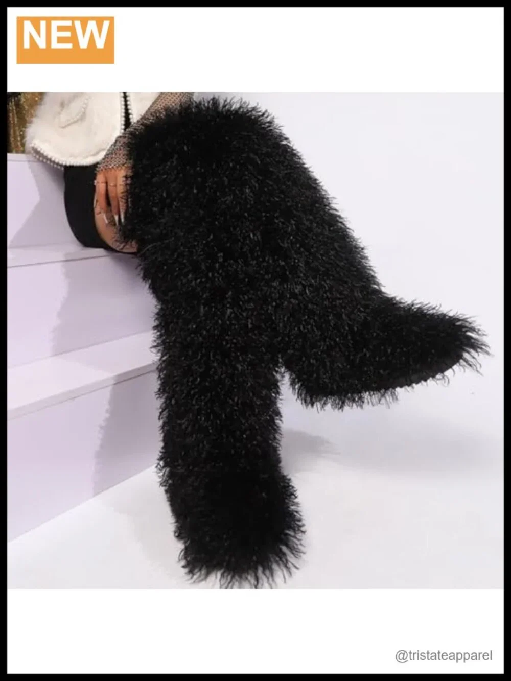 Faux Fur Thigh High Over The Knee Snow Boots Tall Winter Boots for Women 28 inch